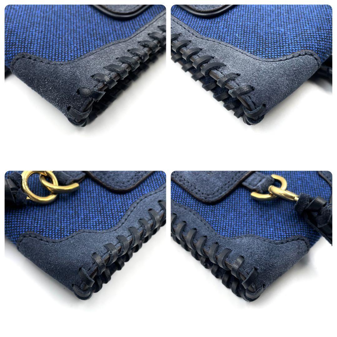 《未使用級》マルベリー ニコラスデイリー コラボ ショルダー スマホバッグ 紺系