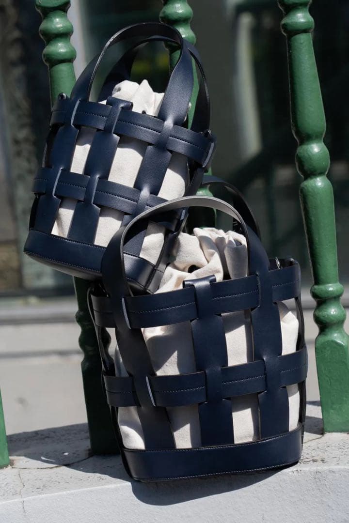 新品未使用】BLUE×PALANG WOVEN BASKET BAG NAVY - メルカリ