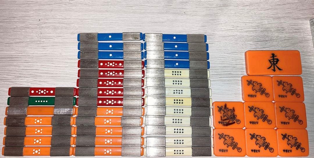 麻雀セット卓(点棒入れ有).牌、点棒、やきとり、東南板