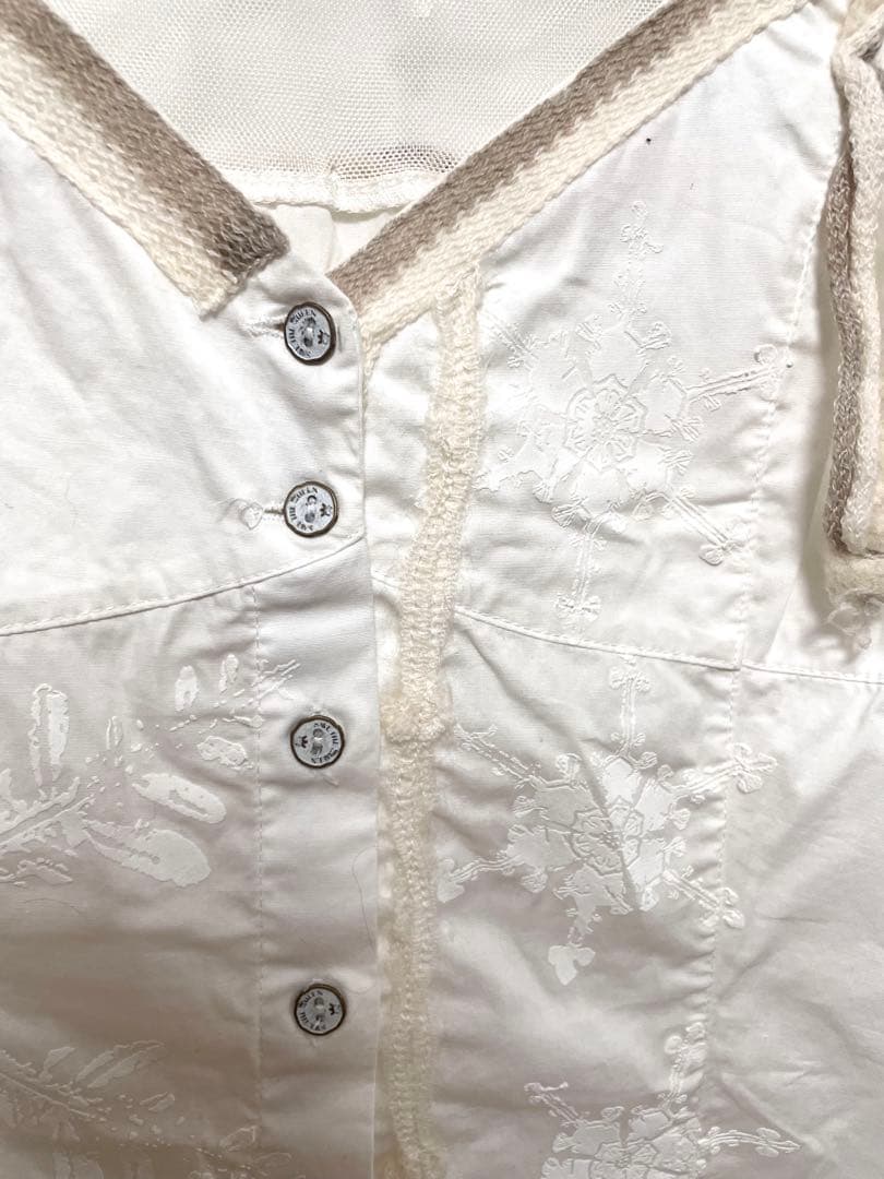 SAVE THE QUEEN 平成ギャルy2k レース長袖シャツ 白いカットソー