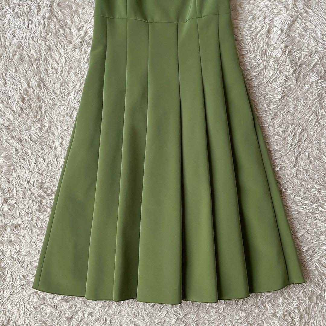 フォクシー スリムタックワンピースドレス イエローグリーン - メルカリ