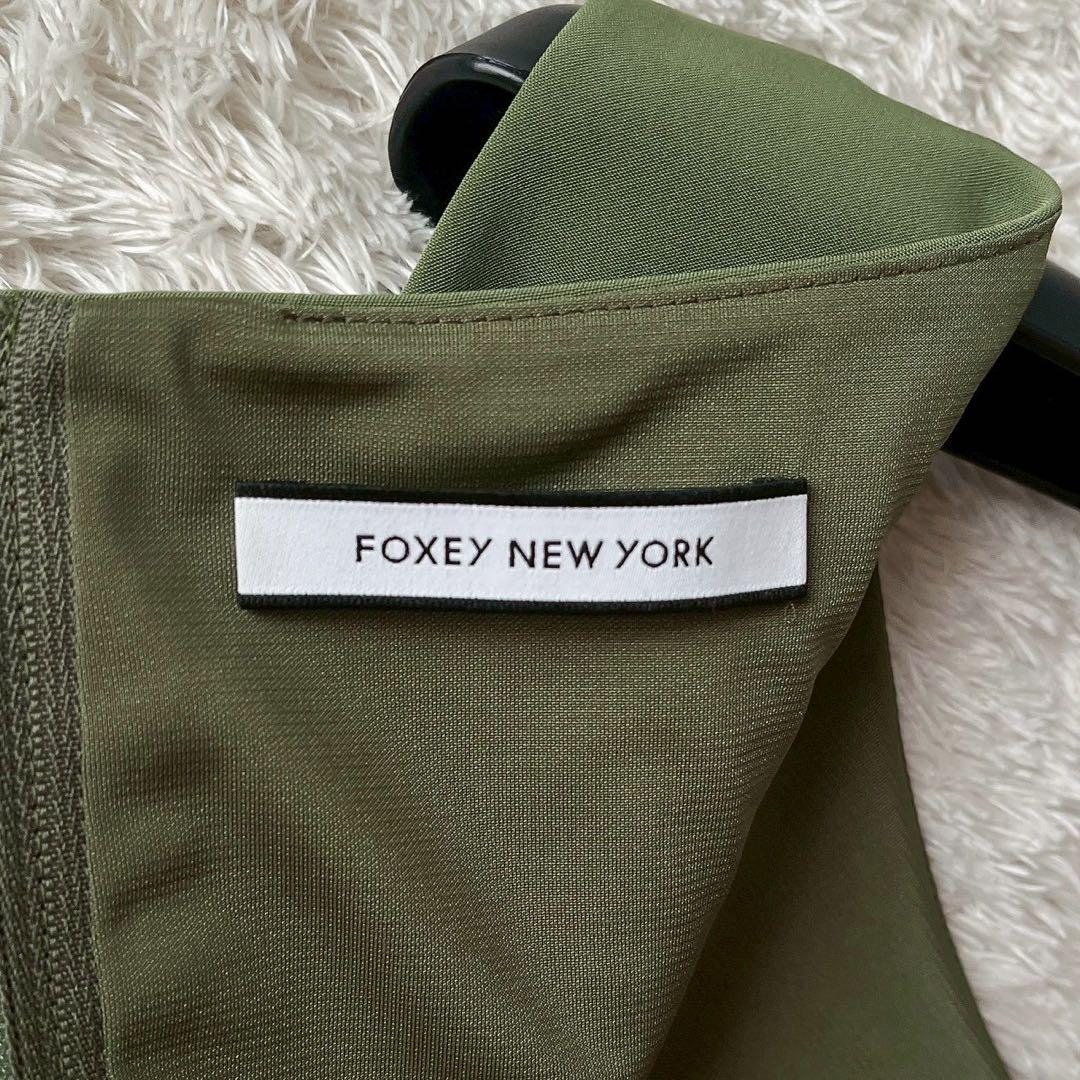 フォクシー スリムタックワンピースドレス イエローグリーン - メルカリ