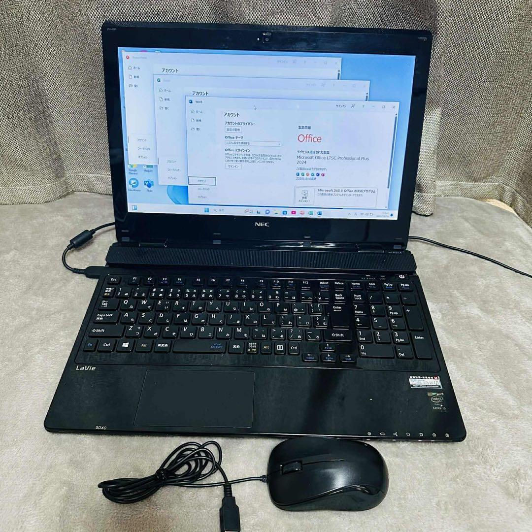 S201 NECノートパソコンWEBカメラSSD高速Windows11オフィス付 - メルカリ