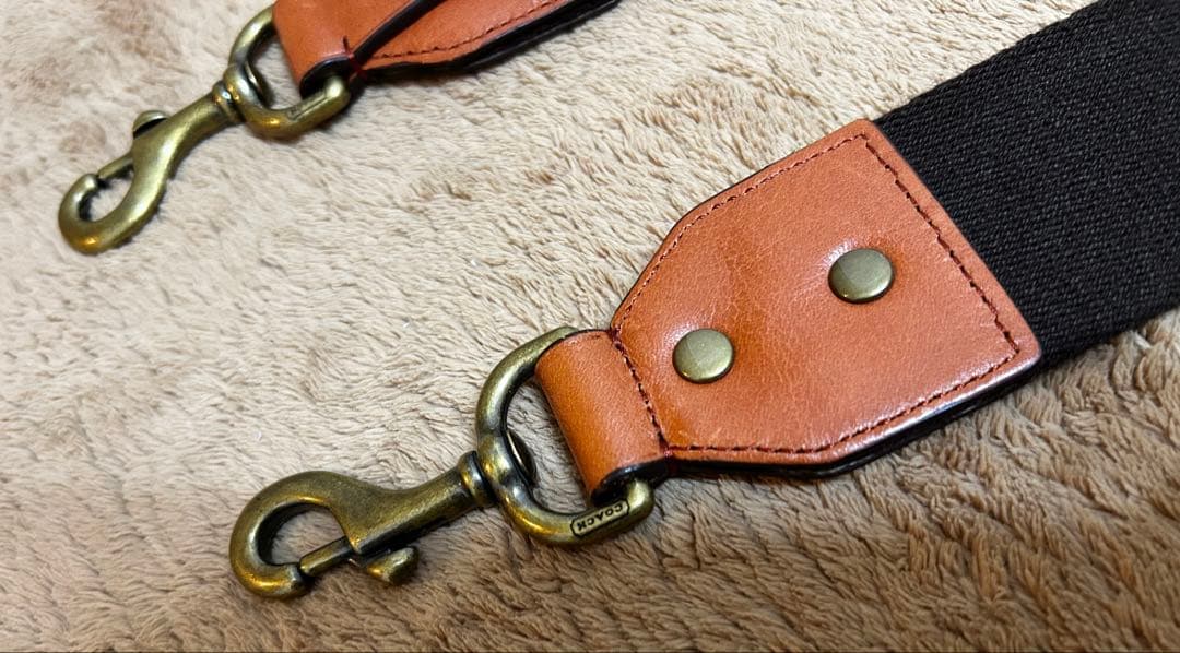 COACH レザーバッグ用 ショルダーストラップ キャンバス ゴールド金具 新品