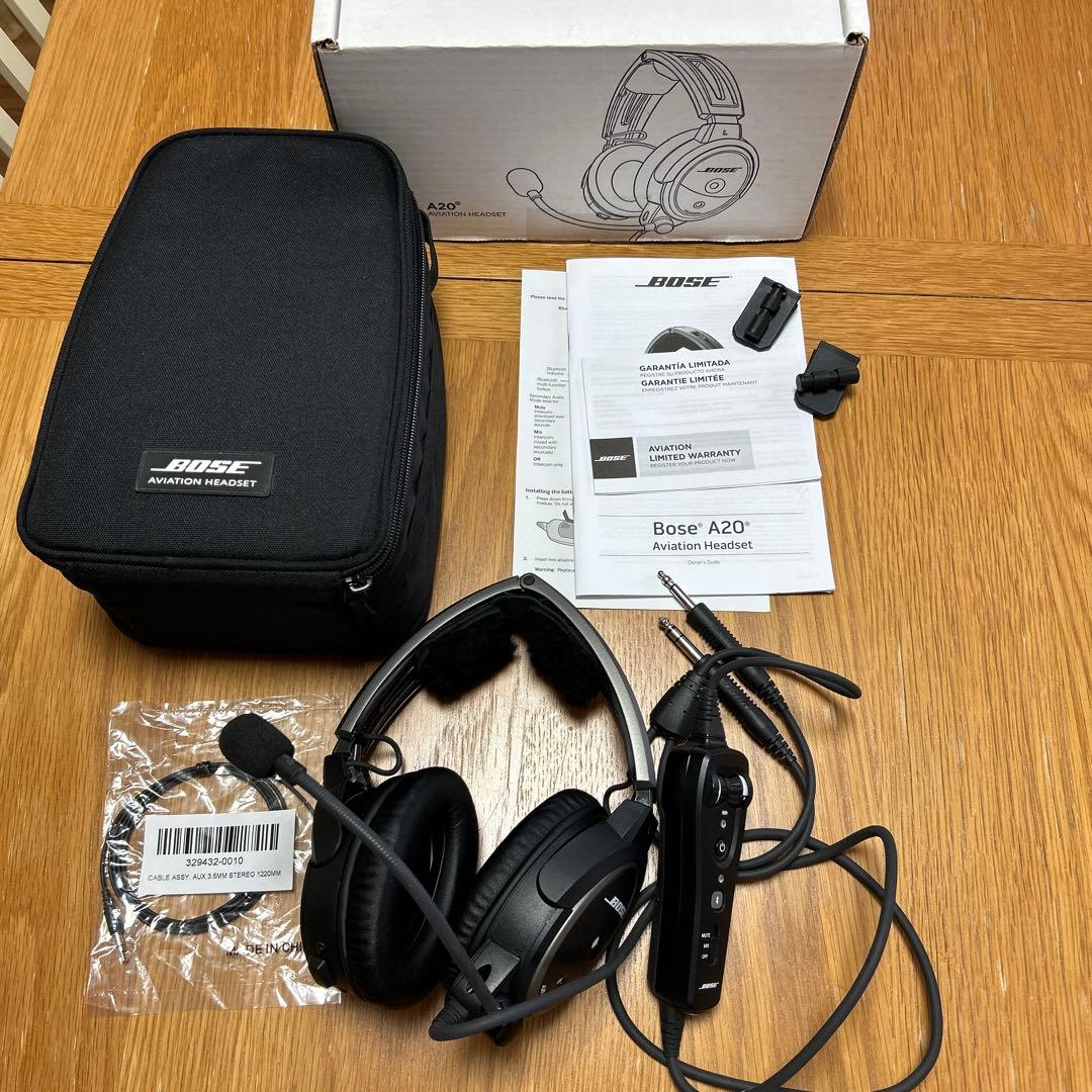 BOSE A20 Aviation Headset （録音用分岐ケーブル付き） Amazon.co.jp: Bose A20 Aviation Headset with Standard Dual Plug