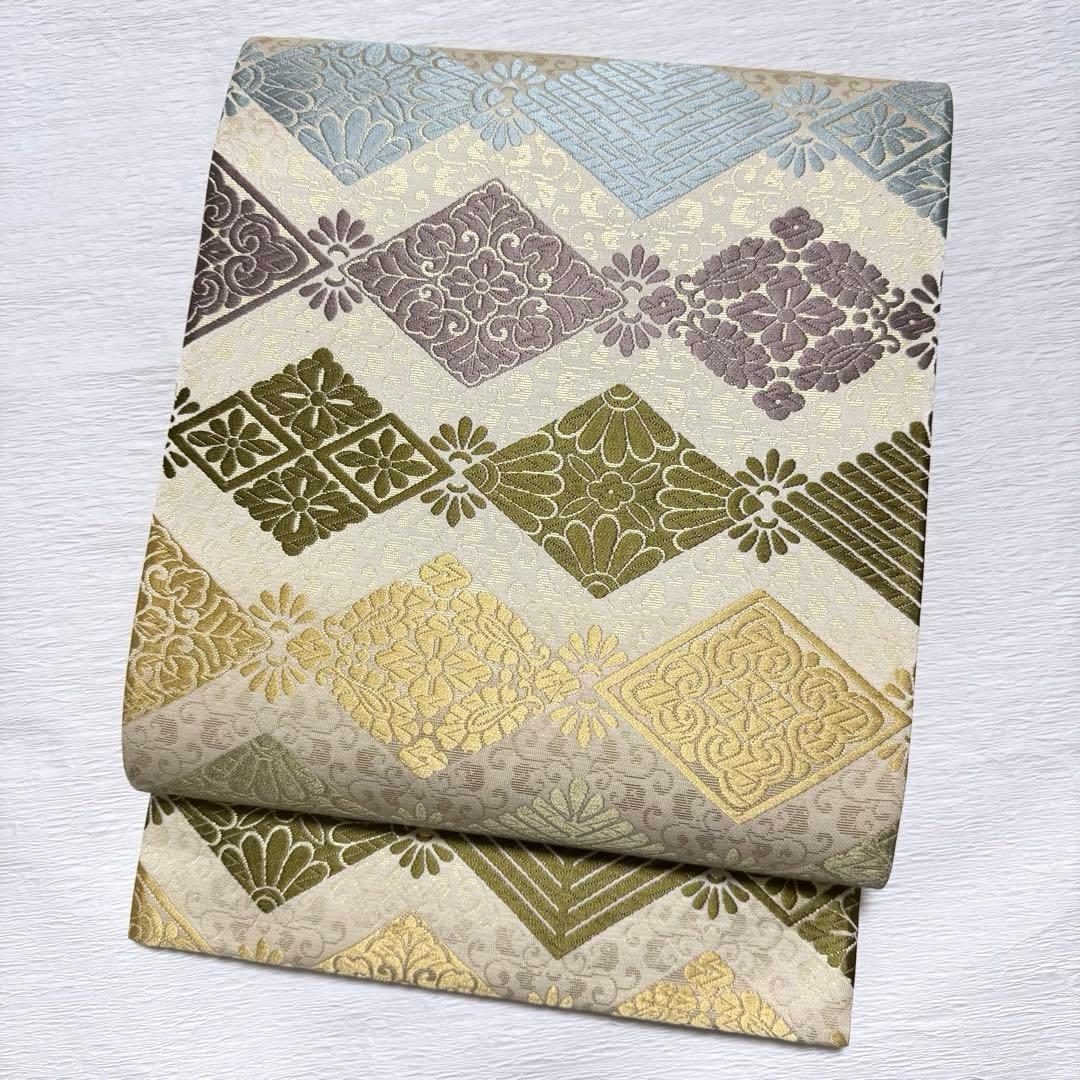 m-26 花菱 七宝 袋帯 正絹 六通 未使用極美品 - メルカリ