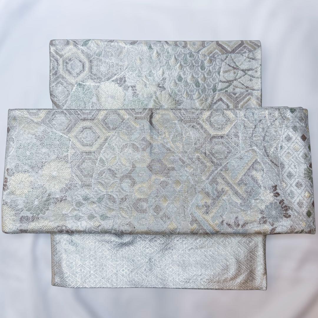 一体型 ワンタッチ帯 作り帯 マジックテープ 佐賀錦 豪華 袋帯 二重