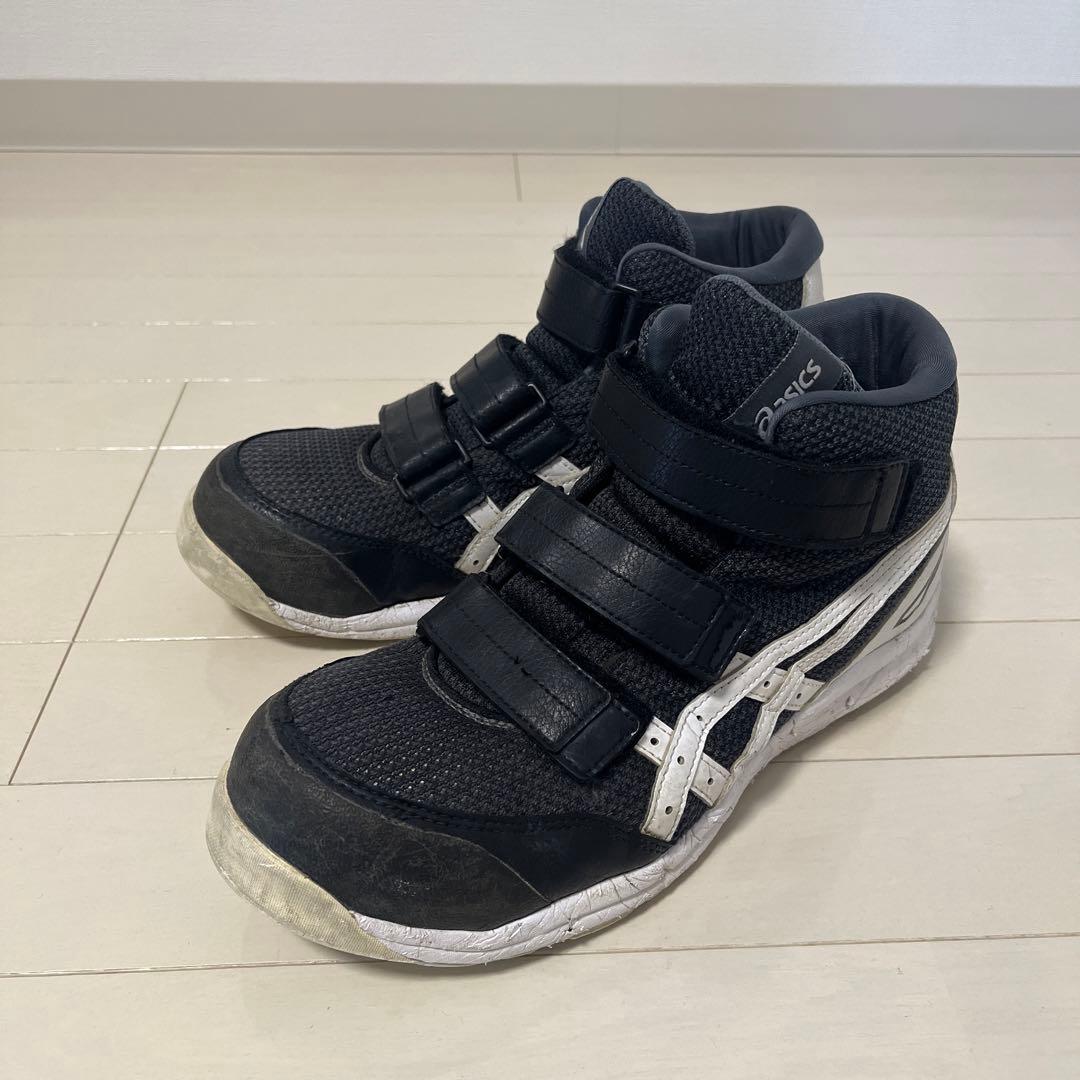 アシックス 安全靴 27.0 黒白 - メルカリ