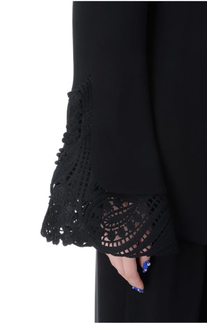 mame kurogouchi マメクロゴウチ レース カフス ブラウス 黒 - メルカリ