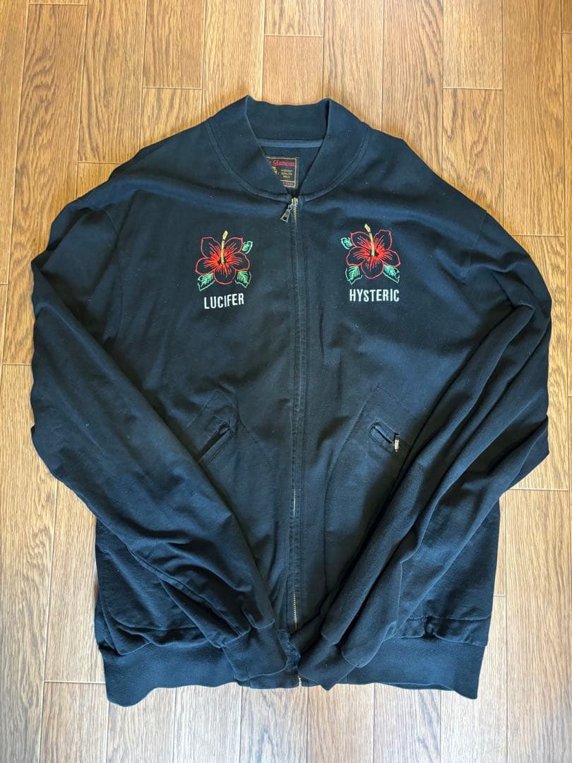 ヒステリックグラマー ギターガールハイビスカス刺繍ブルゾン - メルカリ