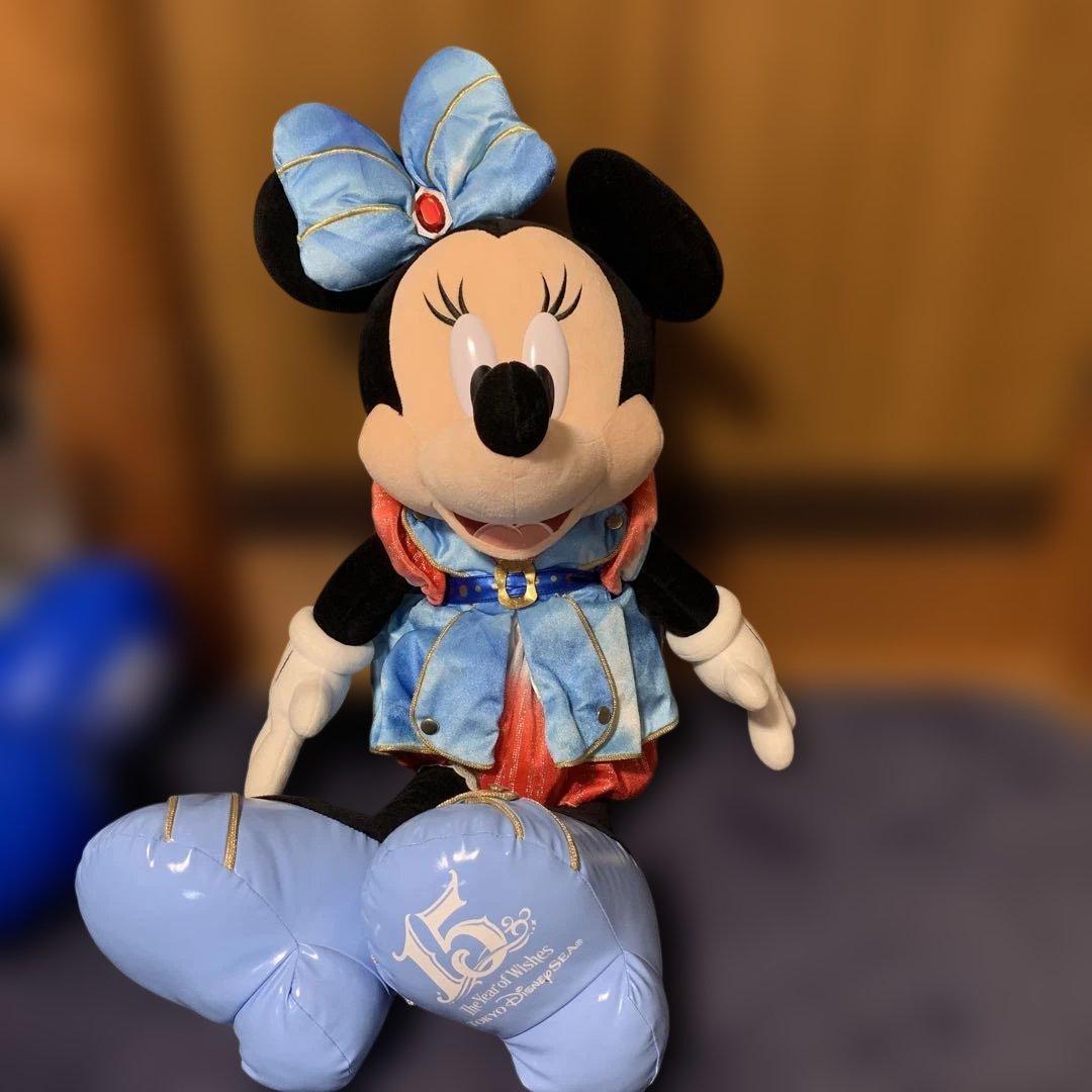 ディズニーシー15周年 ミッキーミニー特大ぬいぐるみ クリスタル