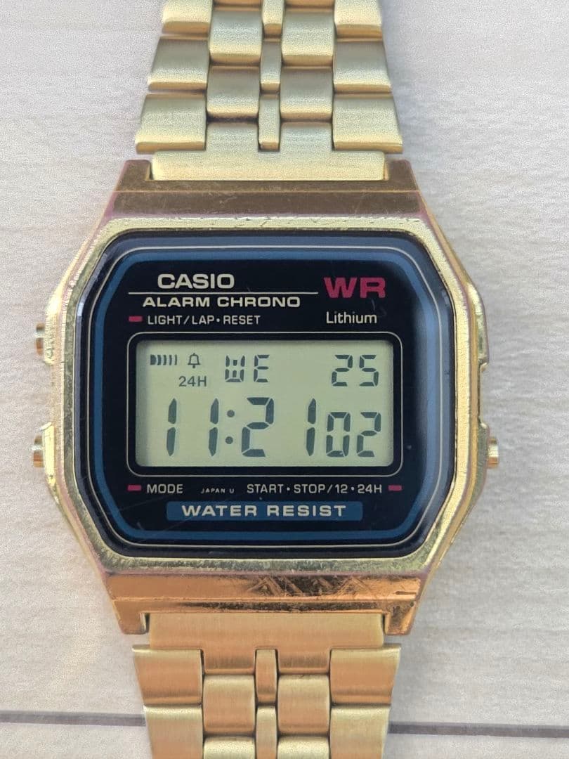 CASIO デジタル ウォッチ ゴールド 593 A159W JAPAN 腕時計 - メルカリ