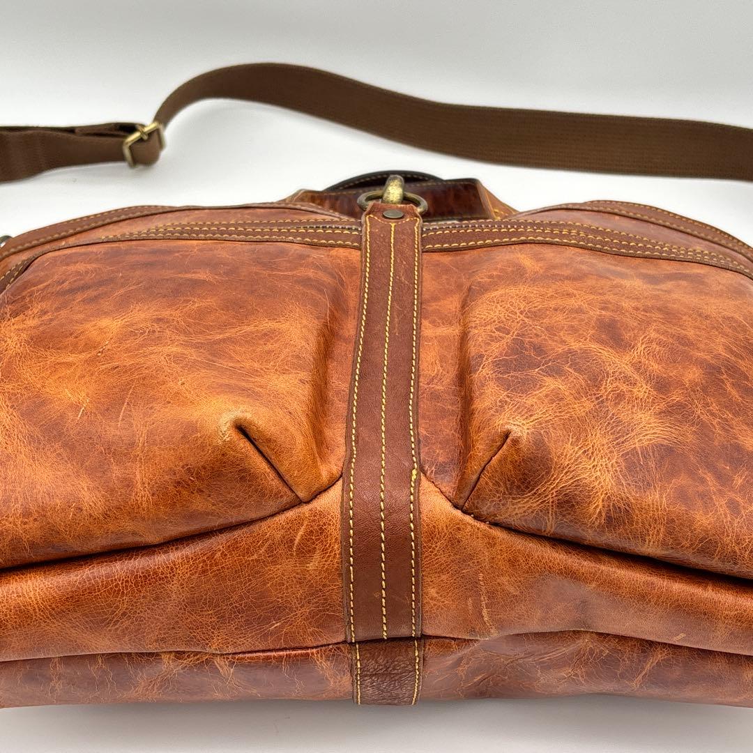 希少】輪怐 LIN-KU ビジネスバッグ 2way ブリーフケース キャメル