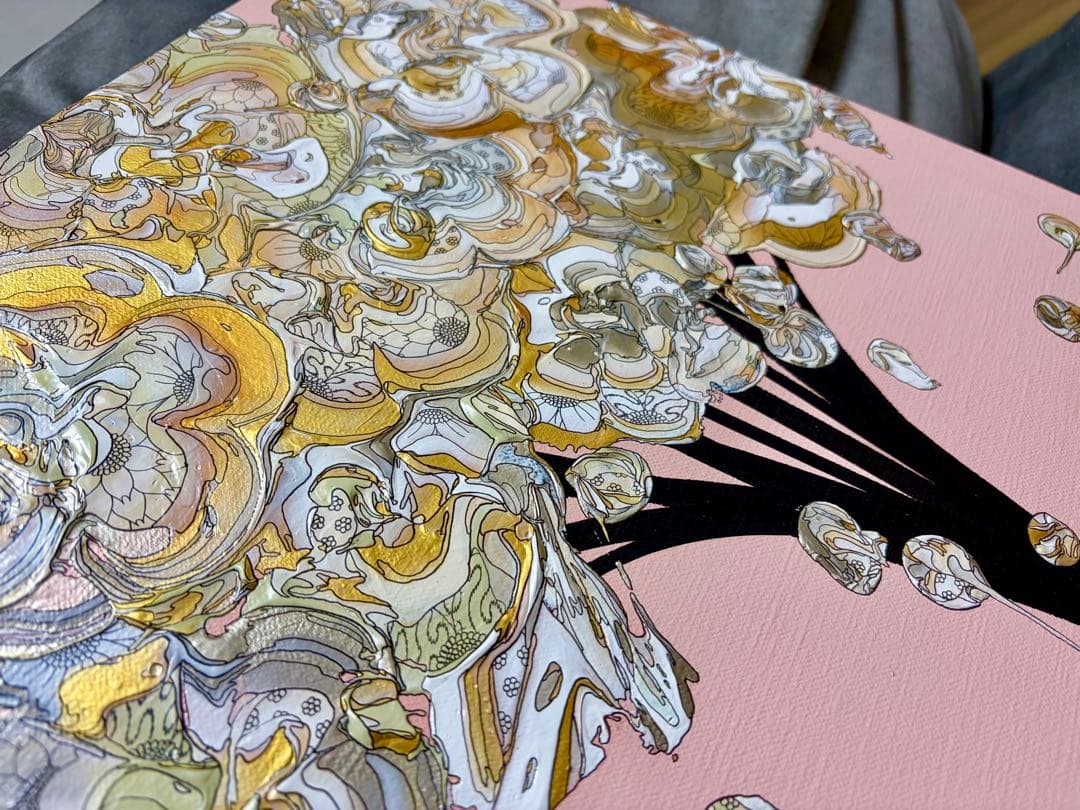 奥田雄太 yuta okuda 絵画 ピンク原画 キャンバス 現代アート ②