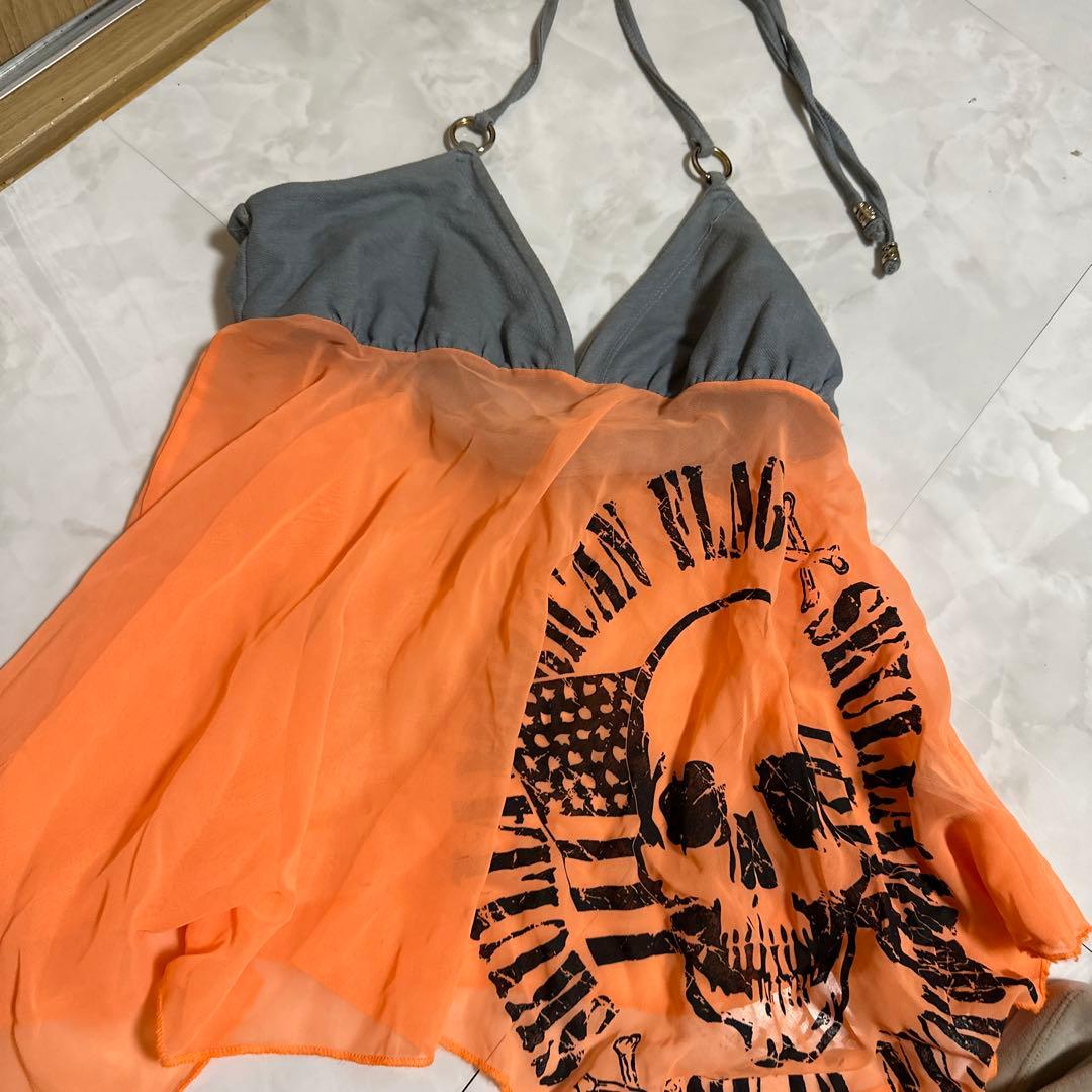 d.i.a ギャル　エロカワスカルプリント デニムキャミソール