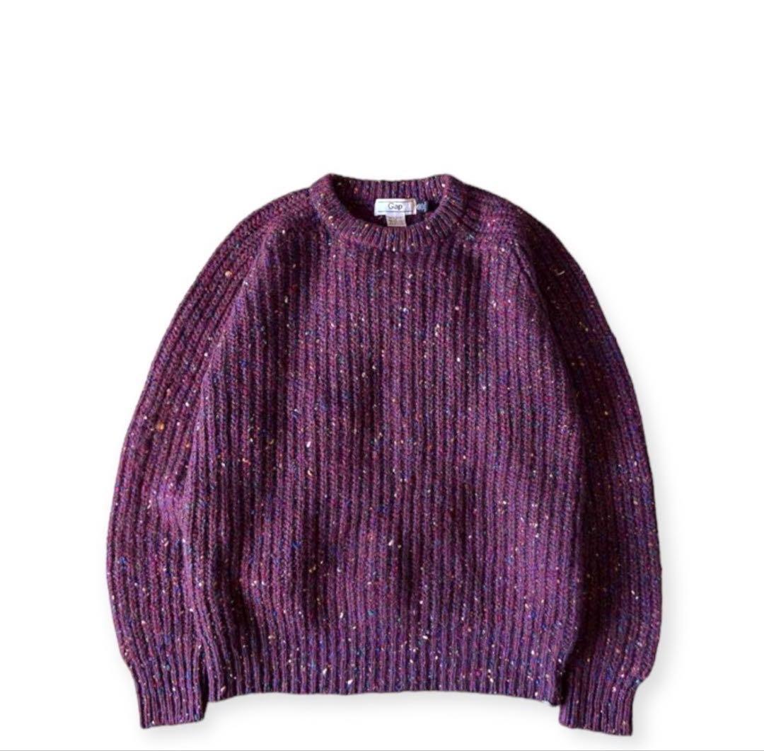 90s OLD GAP ネップ ミックス リブ編み ウール ニット セーター - メルカリ