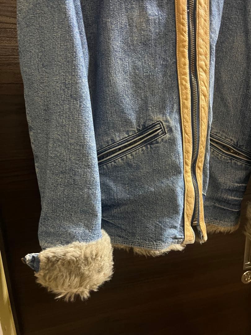 AVIREXアビレックス Gジャンデニムジャケット 襟袖ボア付き ヒジテツ様