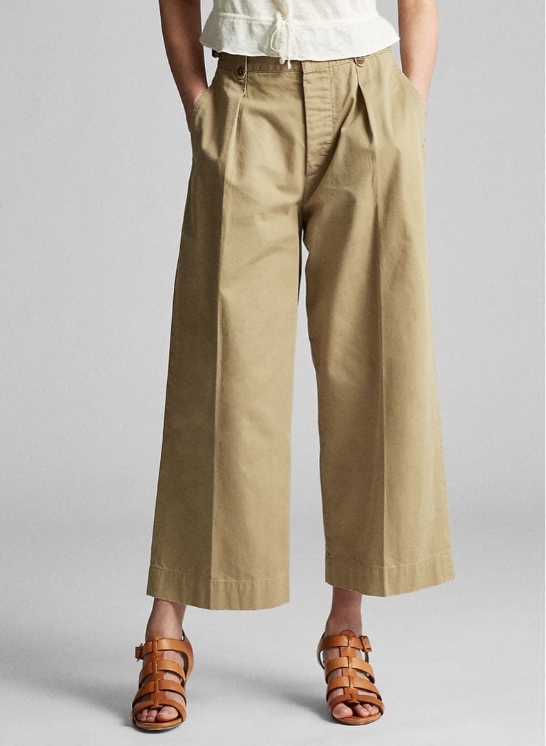 RRL ベージュ コットン ワイドレッグ チノパン ダブルアールエル RRL OFFICERS FIELD CHINO TROUSER 10.8oz