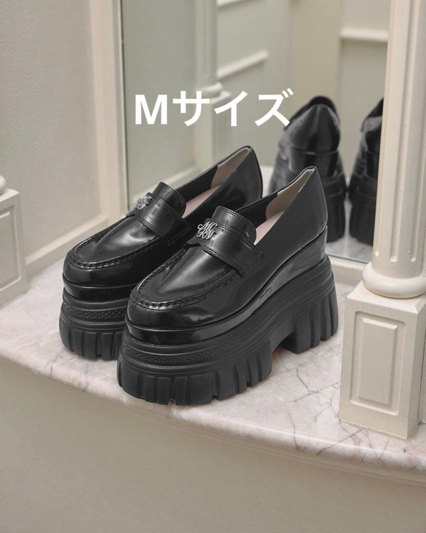 michellMacaron 厚底ローファー Mサイズ 黒 - メルカリ