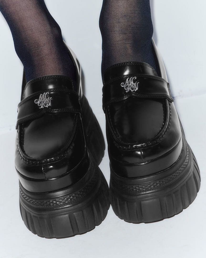 michellMacaron 厚底ローファー Mサイズ 黒 - メルカリ