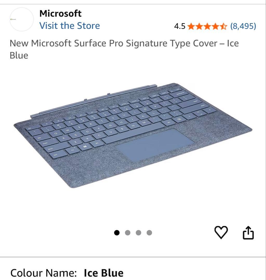 マウス・ペンセット！純正Surface pro タイプカバー アイスブルー