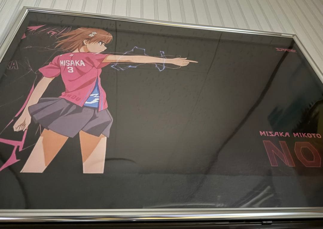 とある科学の超電磁砲 御坂美琴 アートポスター（特大）額縁サイズ約73×50