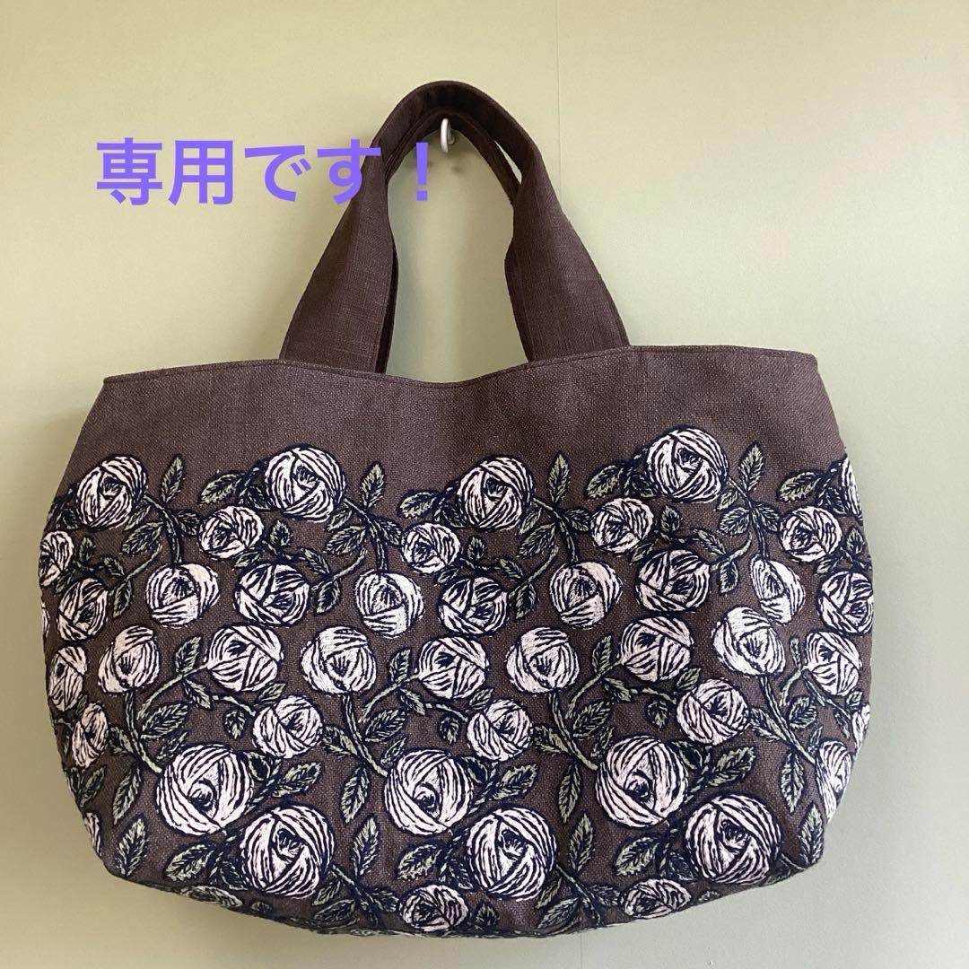 yです！ミナペルホネンrosyトートバッグハンドメイド ミナペルホネントートbag【rosy/gray＆tambourime】ローズ＆タンバリン