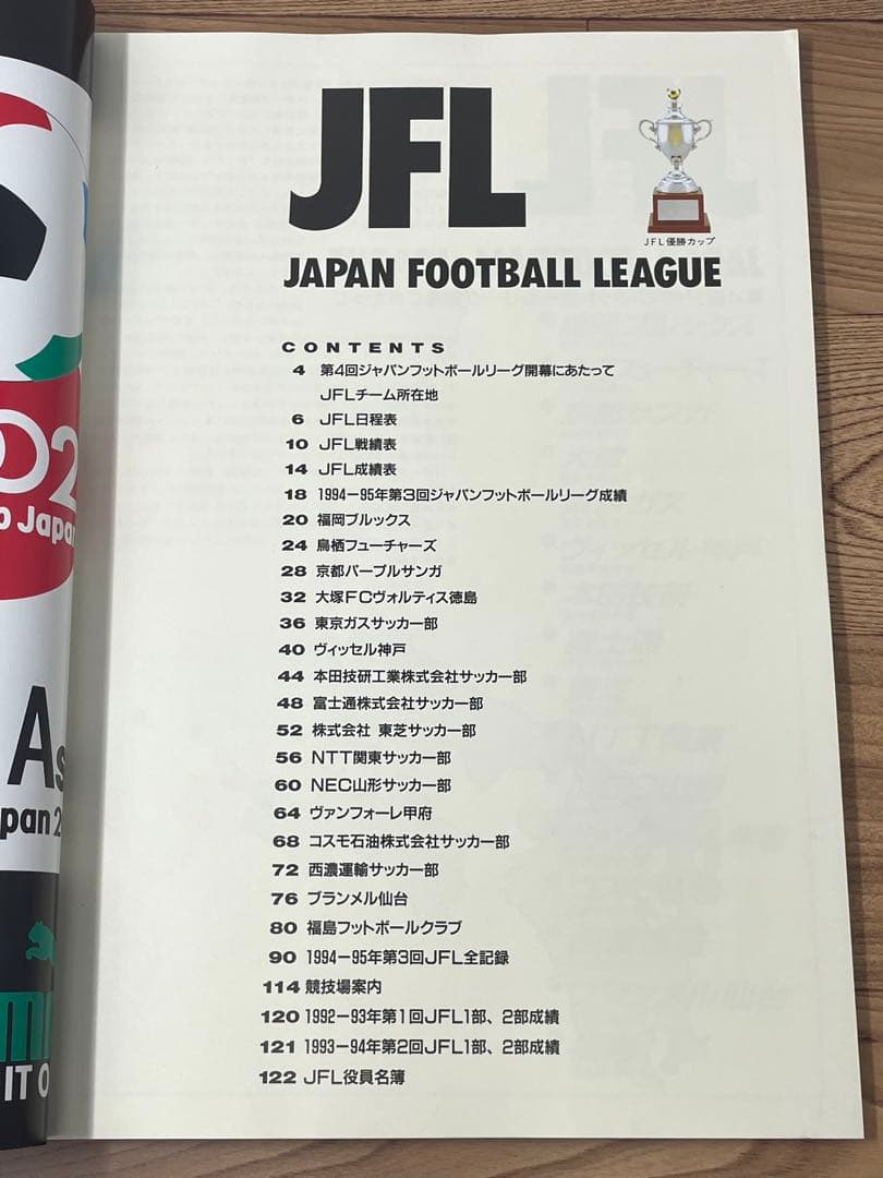 JFL 1995-1996 第4回ジャパンフットボールリーグ公式プログラム - メルカリ