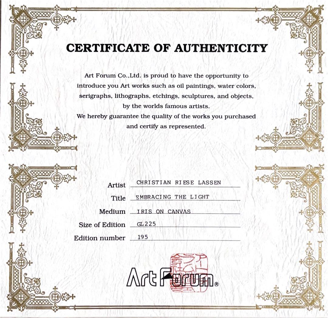 ラッセン版画エンブレイシング・ザ・ライト ミクストメディア 手色彩