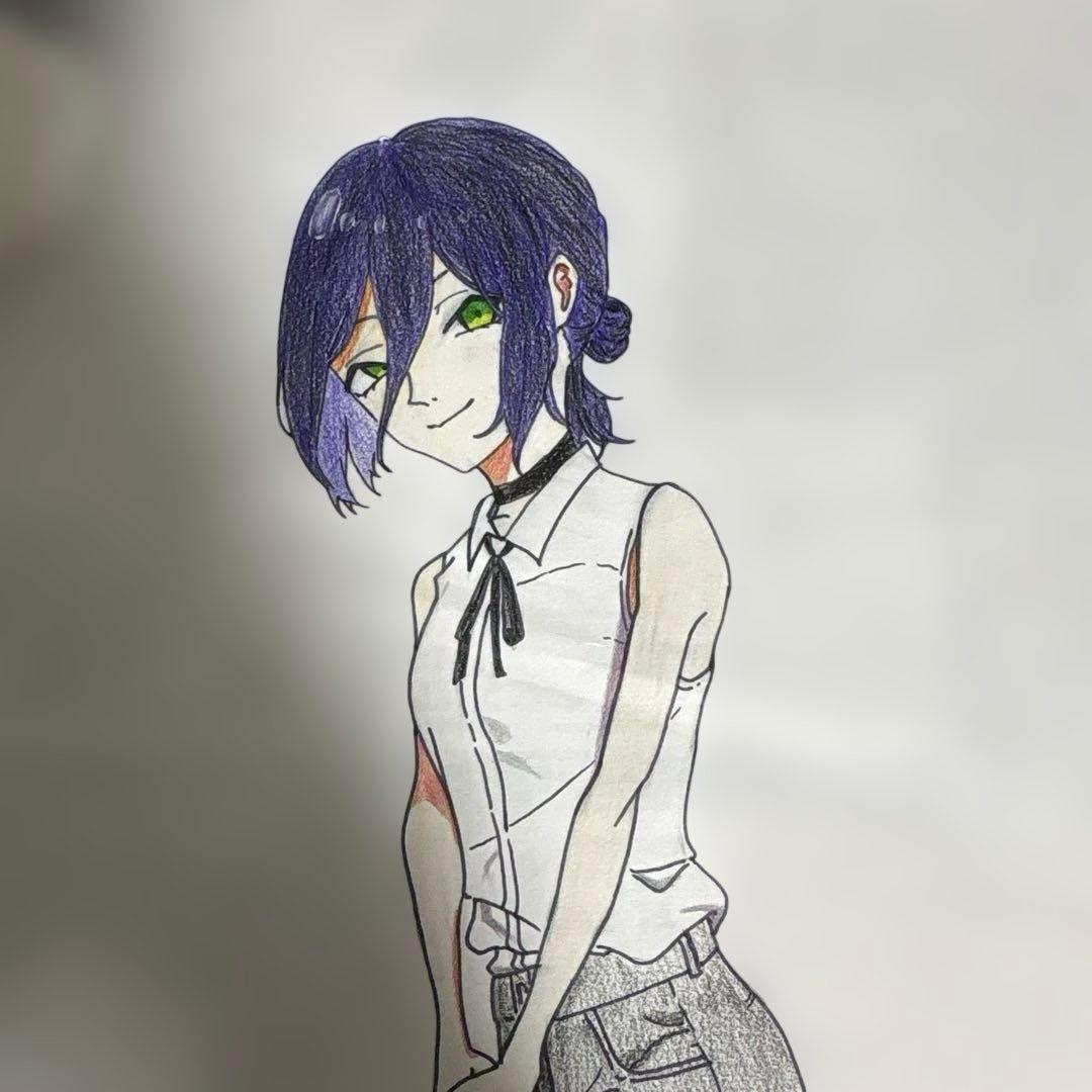 チェンソーマン レゼ イラスト 手描き - メルカリ