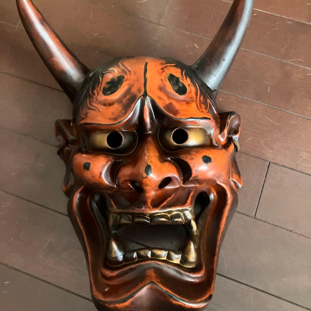 角付き鬼の面 能面 般若 - メルカリ