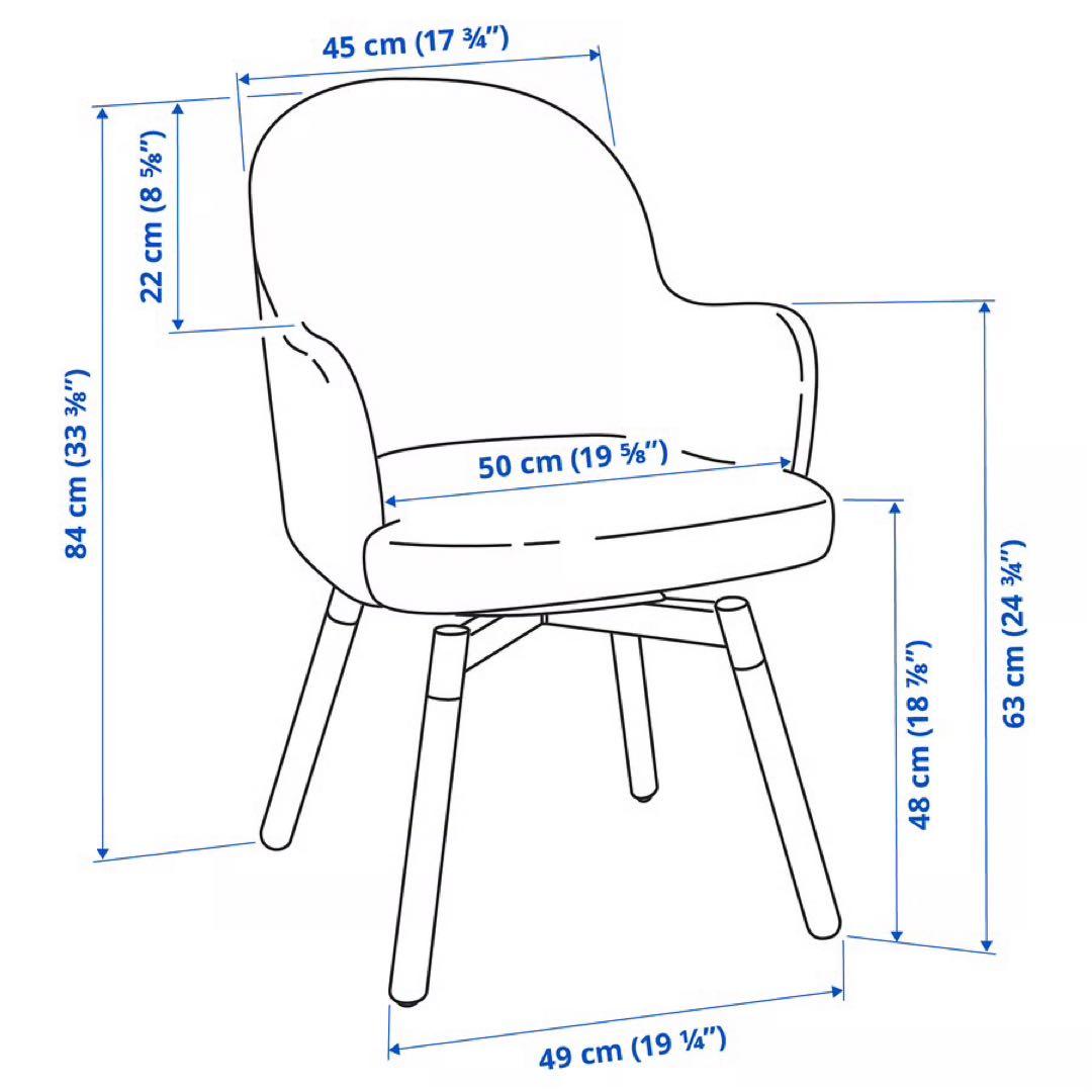 IKEA】JANOLOFヤンオロフ 回転式ダイニグチェア - メルカリ