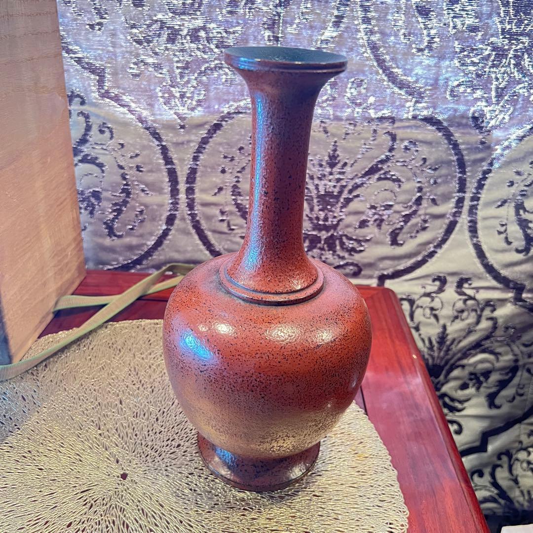 希少 二代目 村瀬治兵衛 花入 根来 日本美術 漆工芸 lacquerware