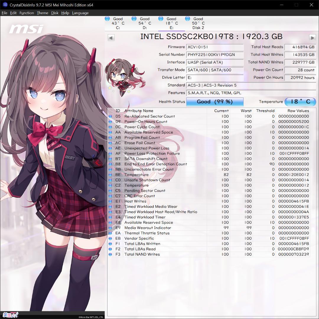 Intel D3-S4510 Sata SSD 1.92TB ①