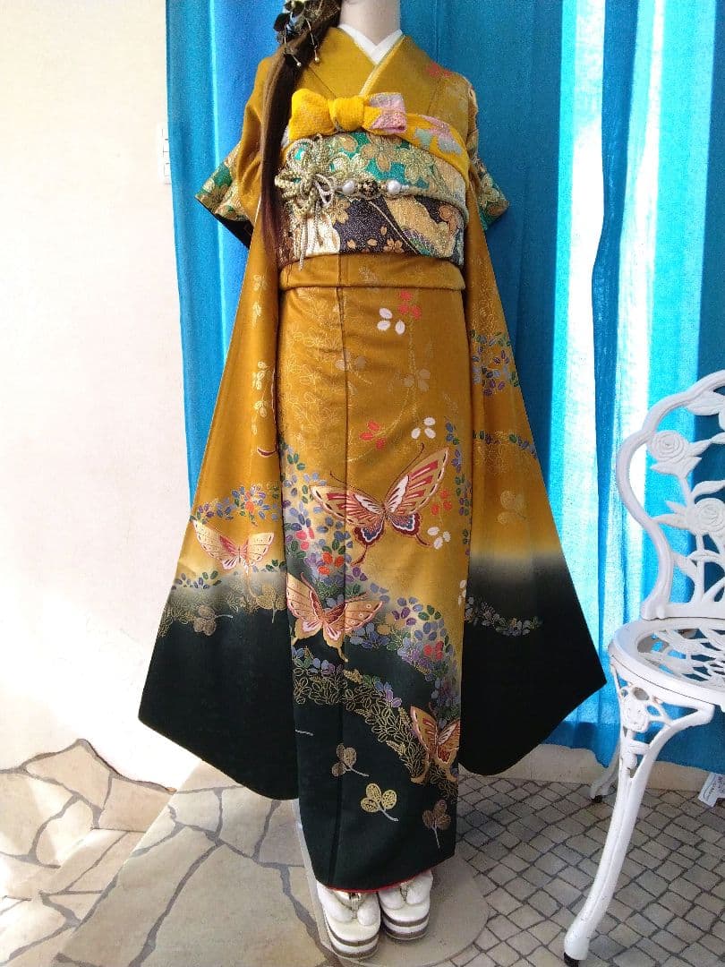 振袖フルセット、正絹振袖、成人式、重ね衿、帯揚げ帯締め、西陣袋帯