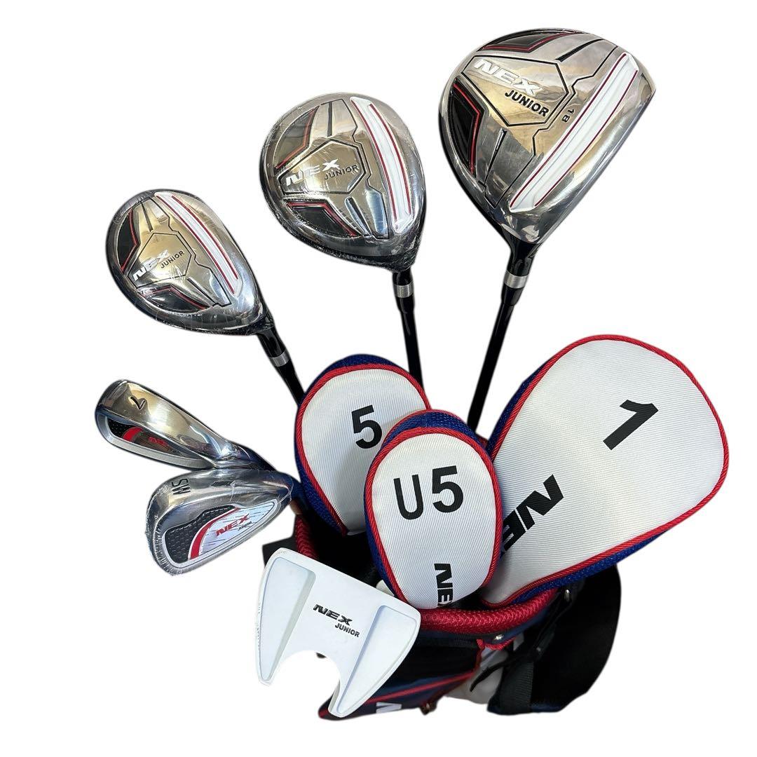 NEX ジュニア スタンド ゴルフクラブセット 青 6本set - メルカリ