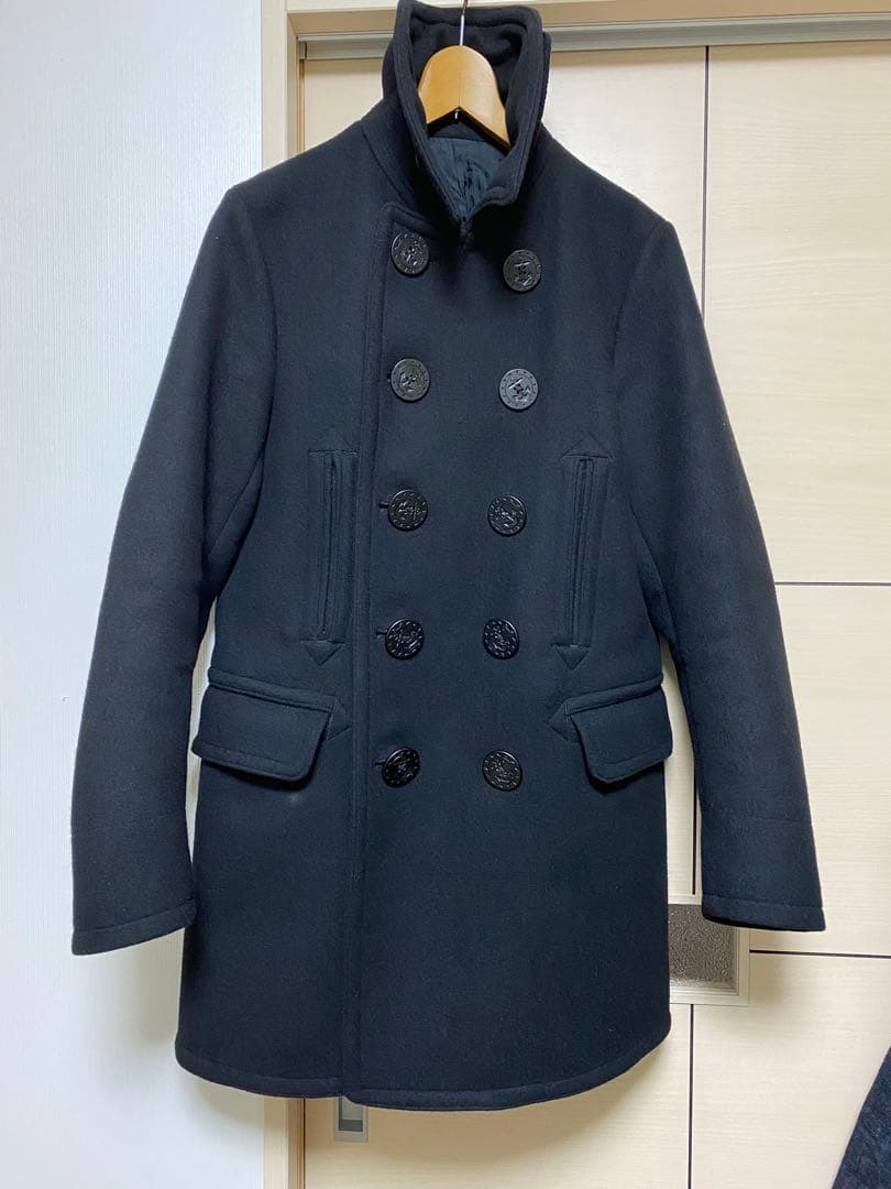 紙タグHEROキムタク私物14AWラグスマックレガー10ボタンPコートsizeM