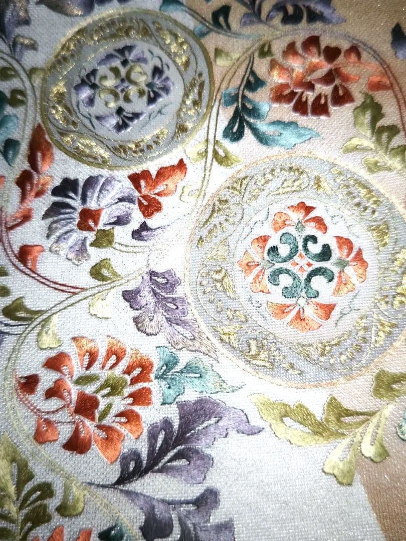 高級袋帯　刺繍　中国蘇州刺繍　夏帯 最高級袋帯「蘇州刺繍 丸華紋」 | 販売着物商品,袋帯,礼装用袋帯