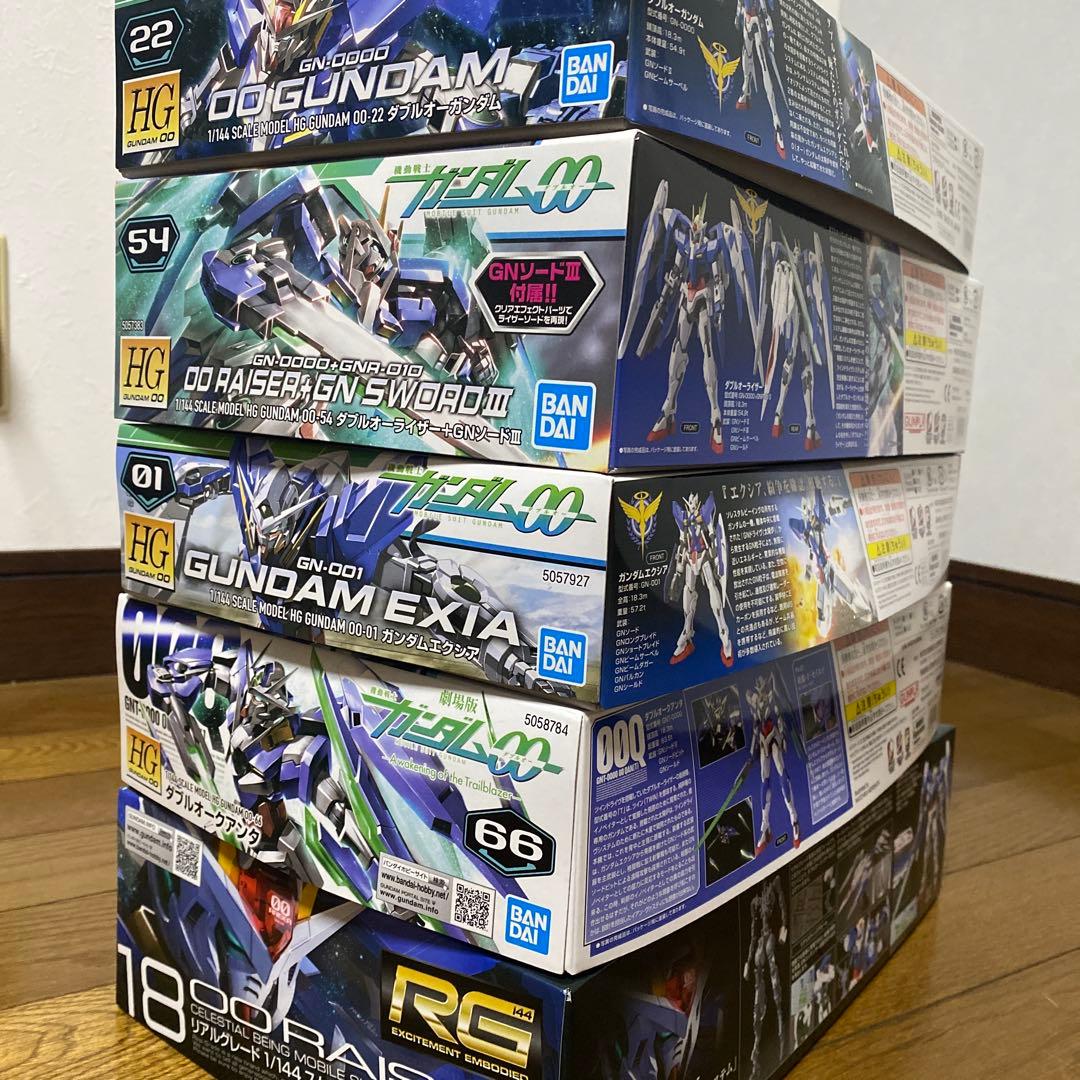 ガンプラ 5点まとめ売り ガンダムOO RG エクシア クアンタ オー