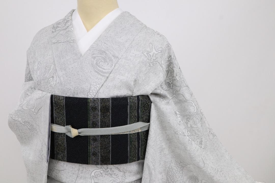 《葵⭐︎裄直し＋作家物◆小紋■龍の舞姿■落款有◆KH1-24》