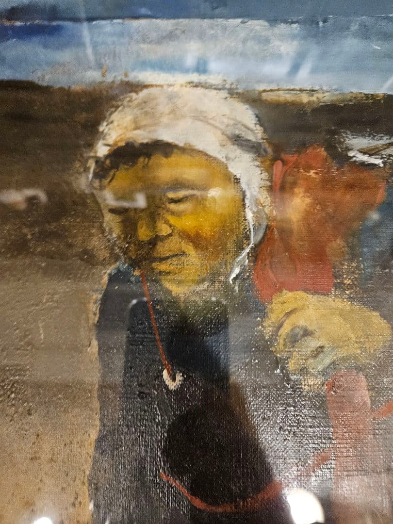 工藤和男「浜の女」油彩 F6号 創元会元会長 労働者の賛歌 一枚の繪