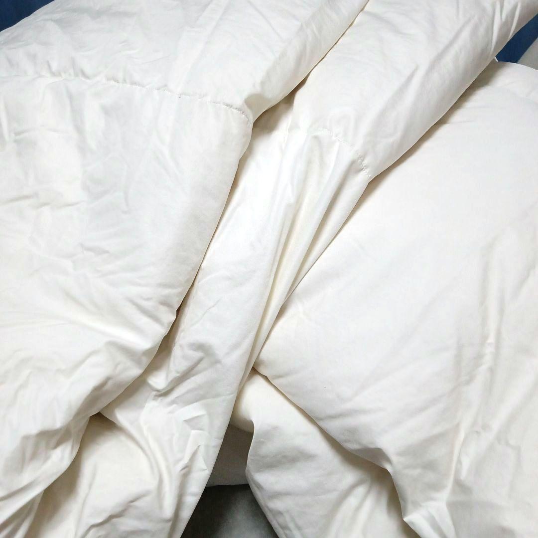 美品】ニトリ 羽毛掛け布団 セミダブル 170×210 白 ループ 使用頻度少