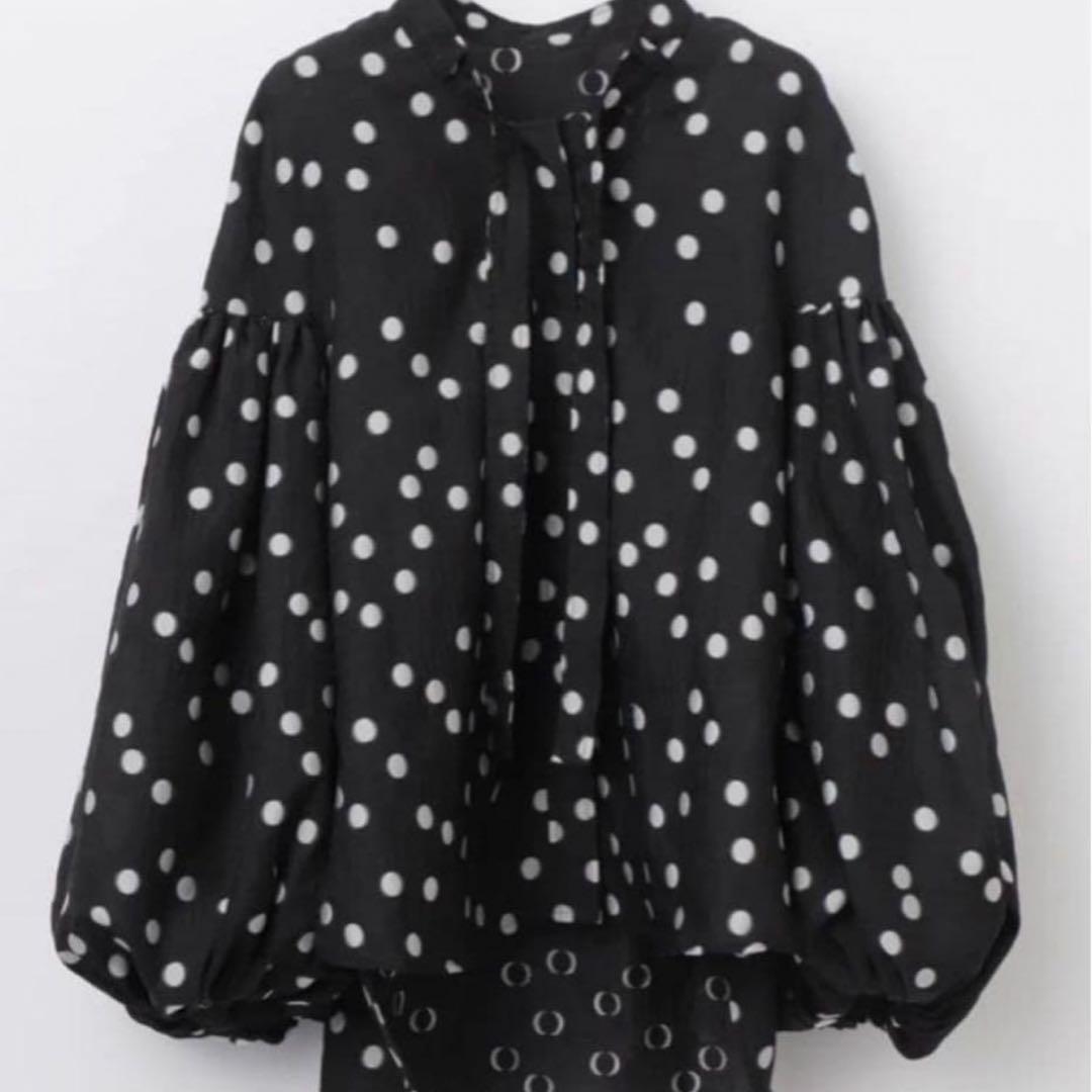 トップス Sheer Polka Dot Ribbon Blouse Sheer Polka Dot Ribbon Blouse – L'AUBE BLANC