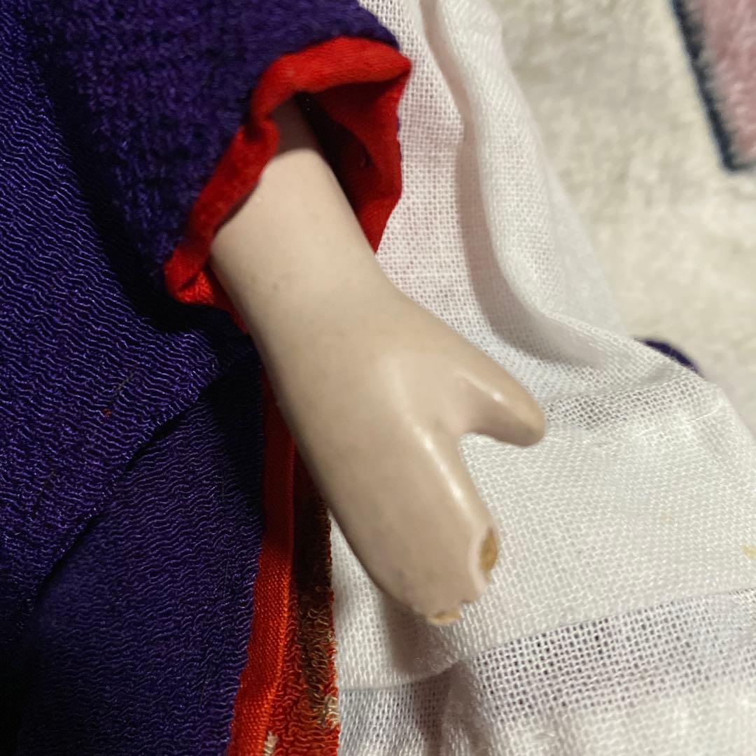 市松人形 小さい 6号 大正時代 女の子 江戸縮緬着物