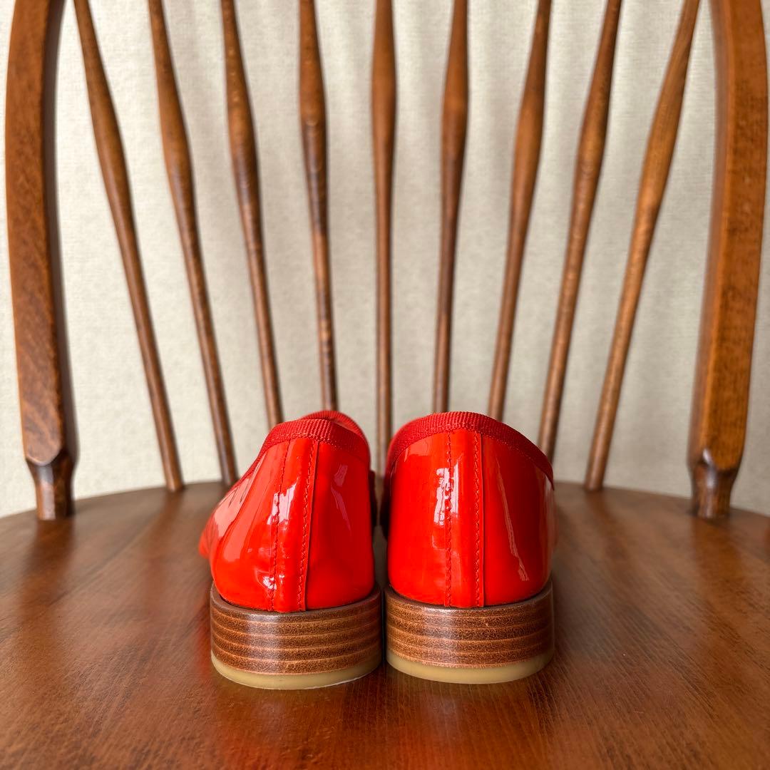 美品】「repetto」マイケル エナメルシューズ オレンジ