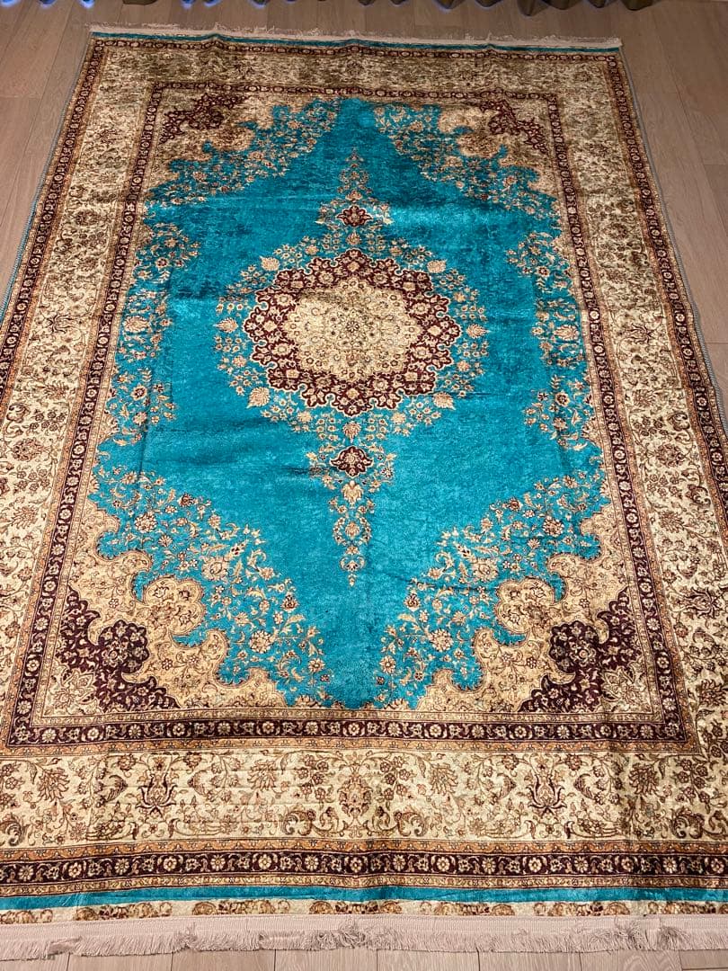 トルコのカーペット 160x230cm mint green プレーベル ラグ ラグナ 3480 160×230 cm 防炎 トルコ製 ウィルトン織