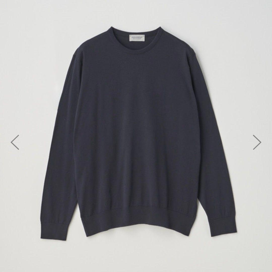 【美品】ジョンスメドレー DAVID コットンニット シーアイランド ネイビー JOHN SMEDLEY（ジョンスメドレー） セーター ニット JOHN SMEDLEY