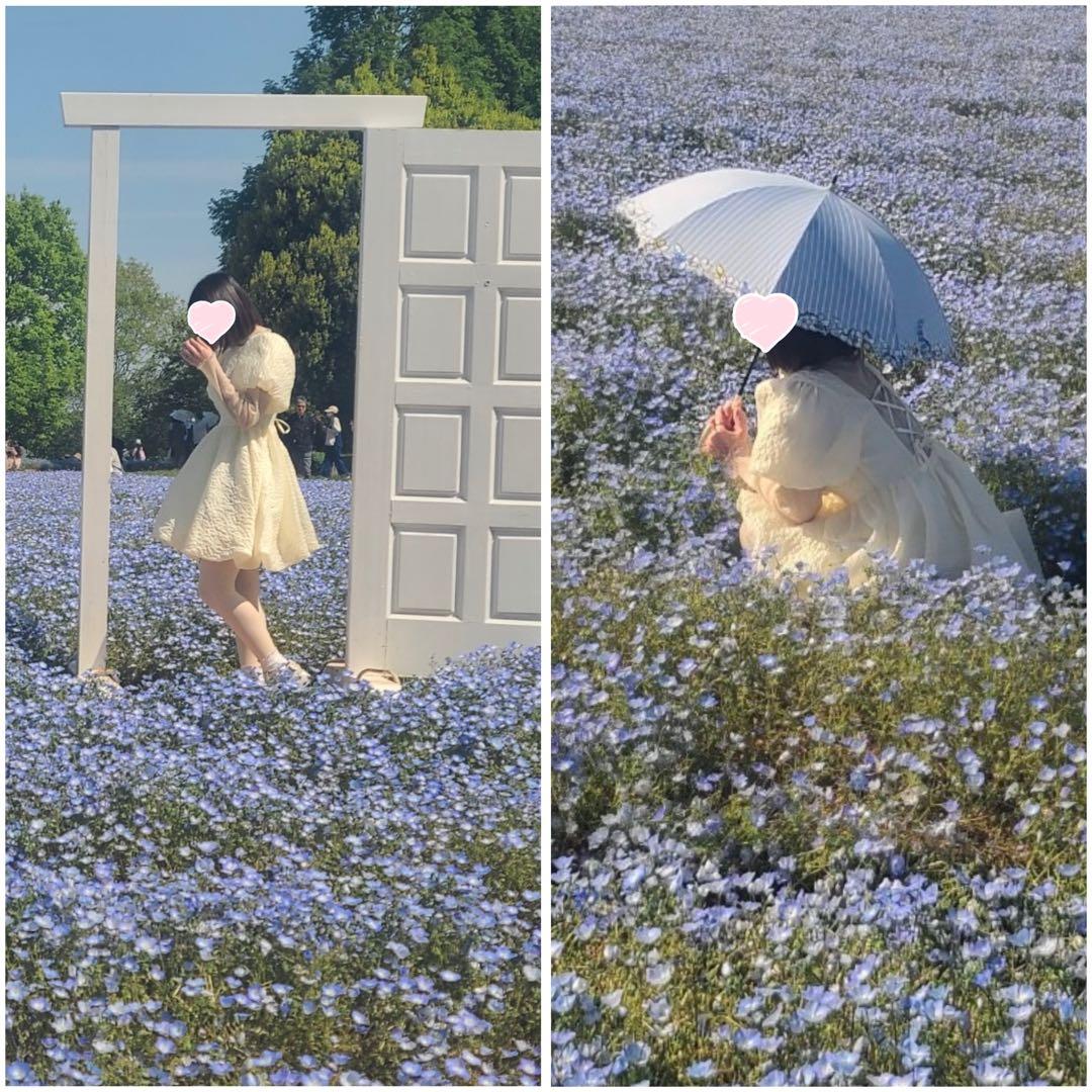 treat ürself】バルーンフラワー ジャカード ワンピース イエロー