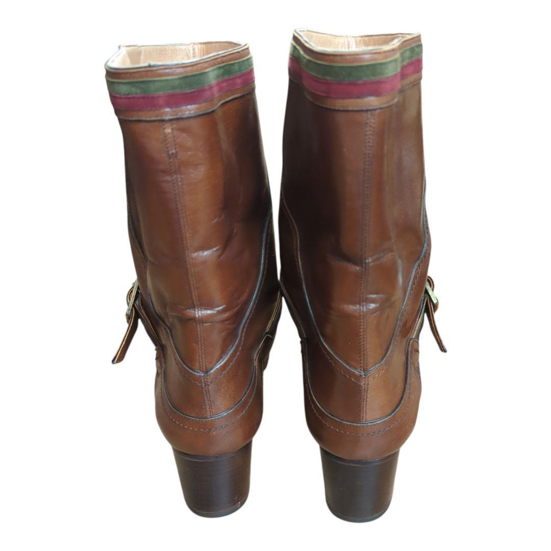 ​希少 GUCCI 本革ショートブーツ 37 4.5cmヒール 23.5cm