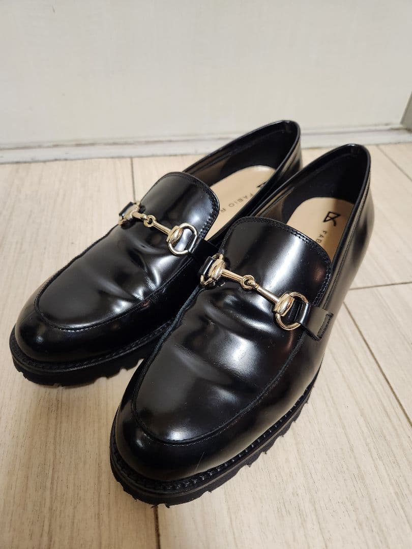 FABIO RUSCONI ブラックローファー★37 ファビオルスコーニ FABIO RUSCONI ローファー （ブラック